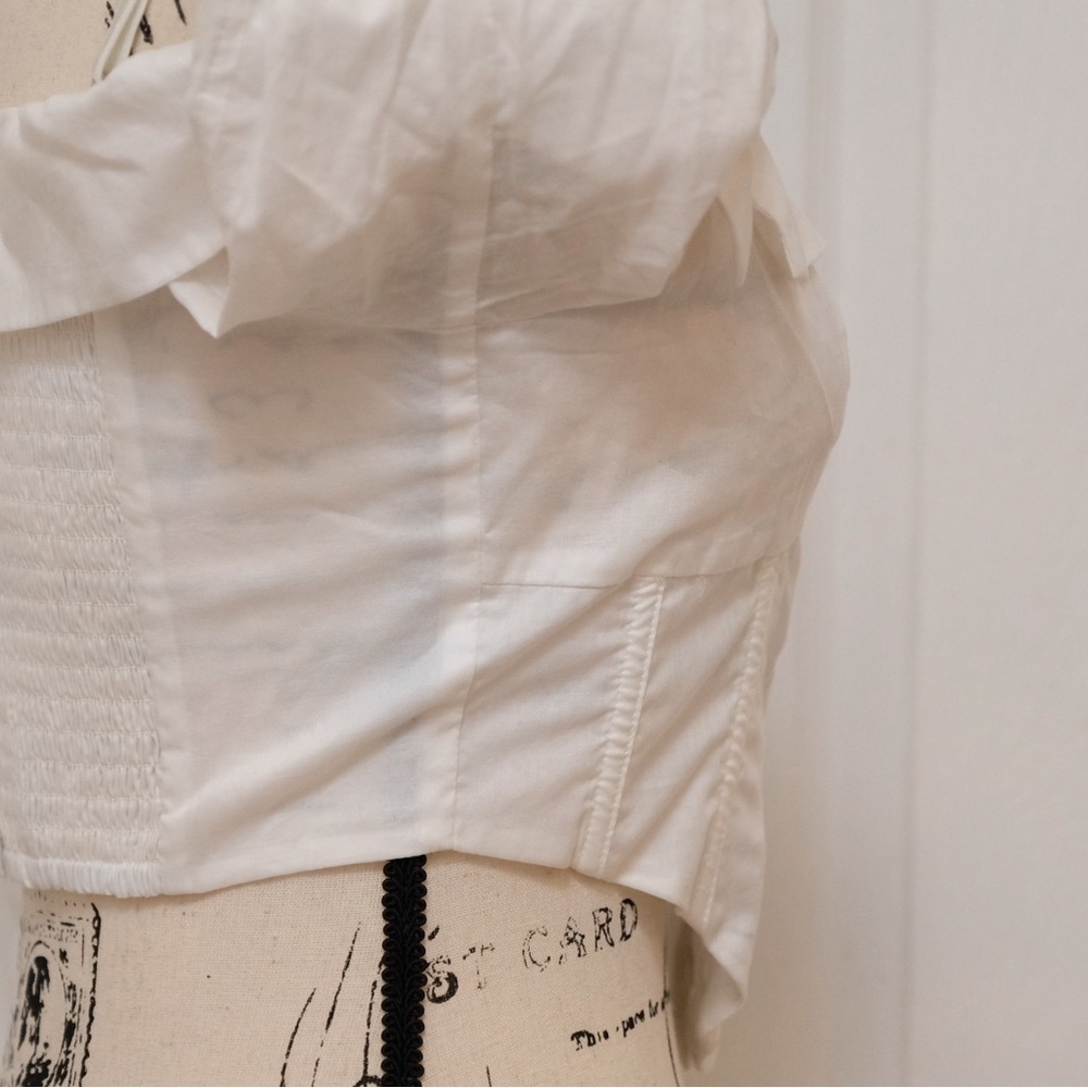 For Love & Lemons White Corset Top Romantic Lace Bustier Bridal Summer Large - Picture 5 of 9